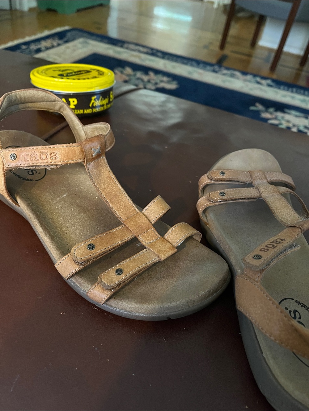 Taos Footwear Tan Leather Multi-Strap T-Detail Sandals - Picture 4 of 8